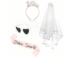4-delige set vrijgezellenfeest gadgets voor de bruid