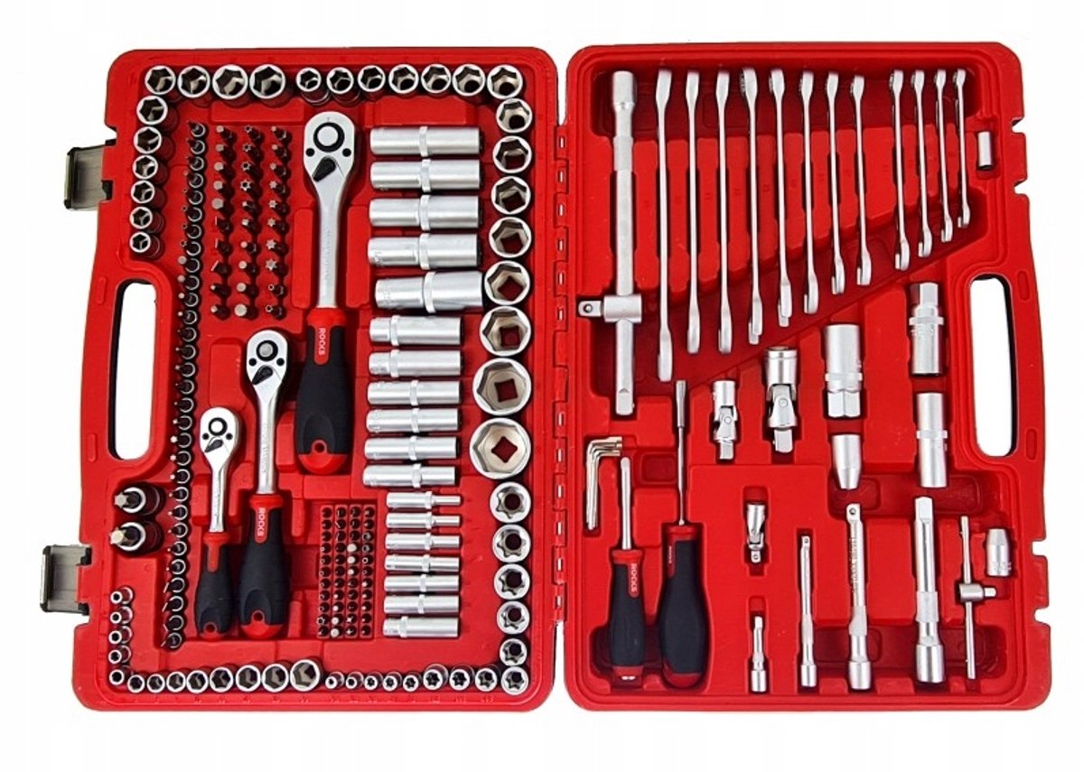 ROOKS 216-delige Gereedschapskist XXL: 1/4", 3/8", 1/2"