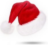 Bonnet de Père Noël en peluche – Bonnet de Père Noël rouge et Witte pour fête de Noël, déguisement et tenue de soirée