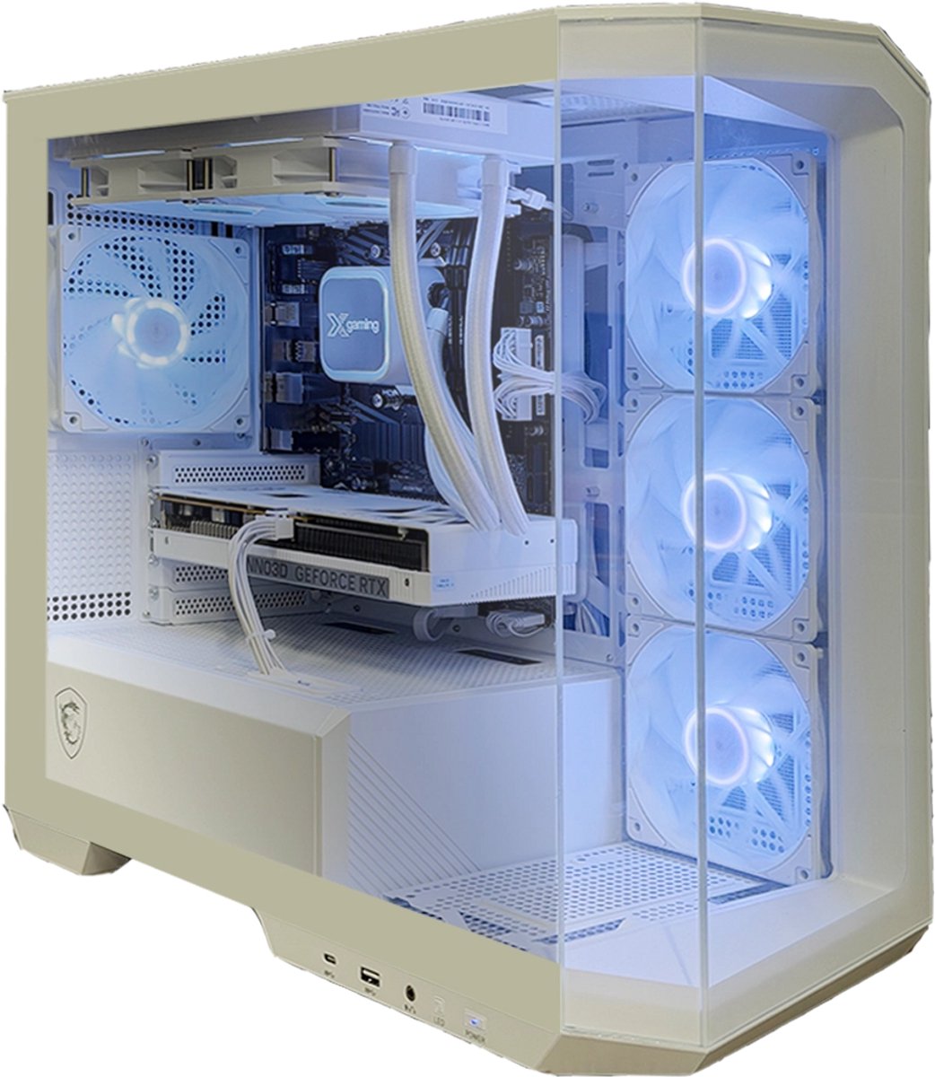 Xgaming Snow Raptor Gaming PC - Ryzen 5700X - Nvidia GeForce RTX 5060 - 1TB NVME SSD - 16GB DDR4
