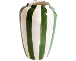 Val Pottery Foolish Funky Flower vaas XXL H30cm groene streep