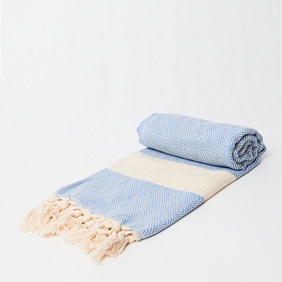 Yeye Diamond Hammam Handdoek 100% Katoen Blauw 100x180cm