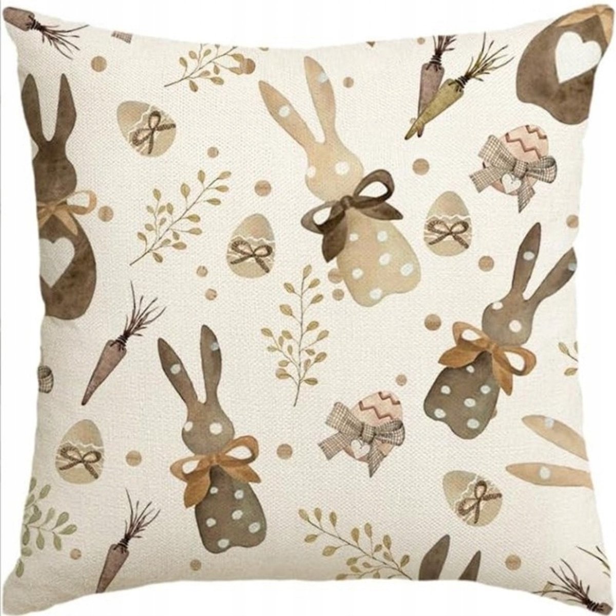 Decoratieve Paaskussenhoes 45x45cm - Linnenlook