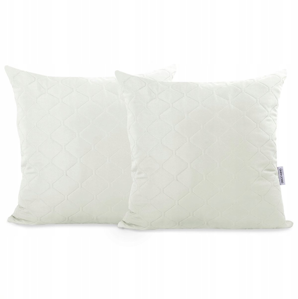 2x Wit gewatteerd kussensloop 40x40 cm