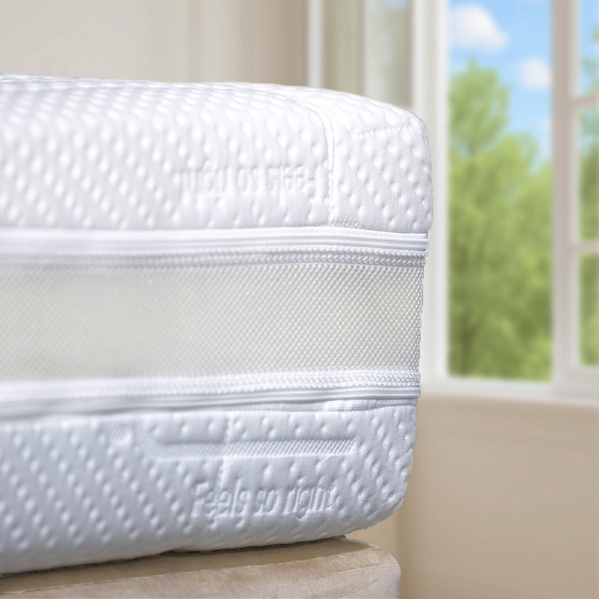FlipMattress Flip Matras - 200x200 - 100% Vegan - 2-in-1 Hardheid (H2/H3) - 25 cm Dik - 7 Zones - Hypoallergeen - Gemaakt in Nederland Wit