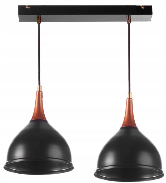 XINYANSEE Hanglamp Industriële Vintage Retro Lampenkap Plafondlamp Edison E27 Plafondverlichting Kroonluchter Keuken Eetkamer Woonkamer Slaapkamer Restaurant Bar (zwart