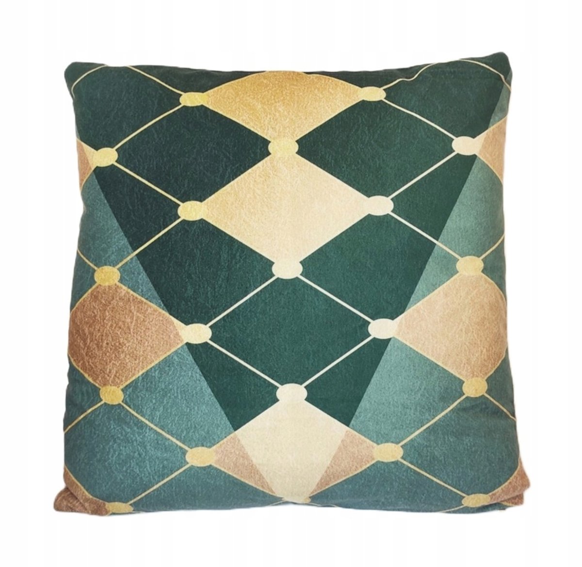 Decoratieve Kussenhoes 45x45cm Jute Linnen Groen Goud