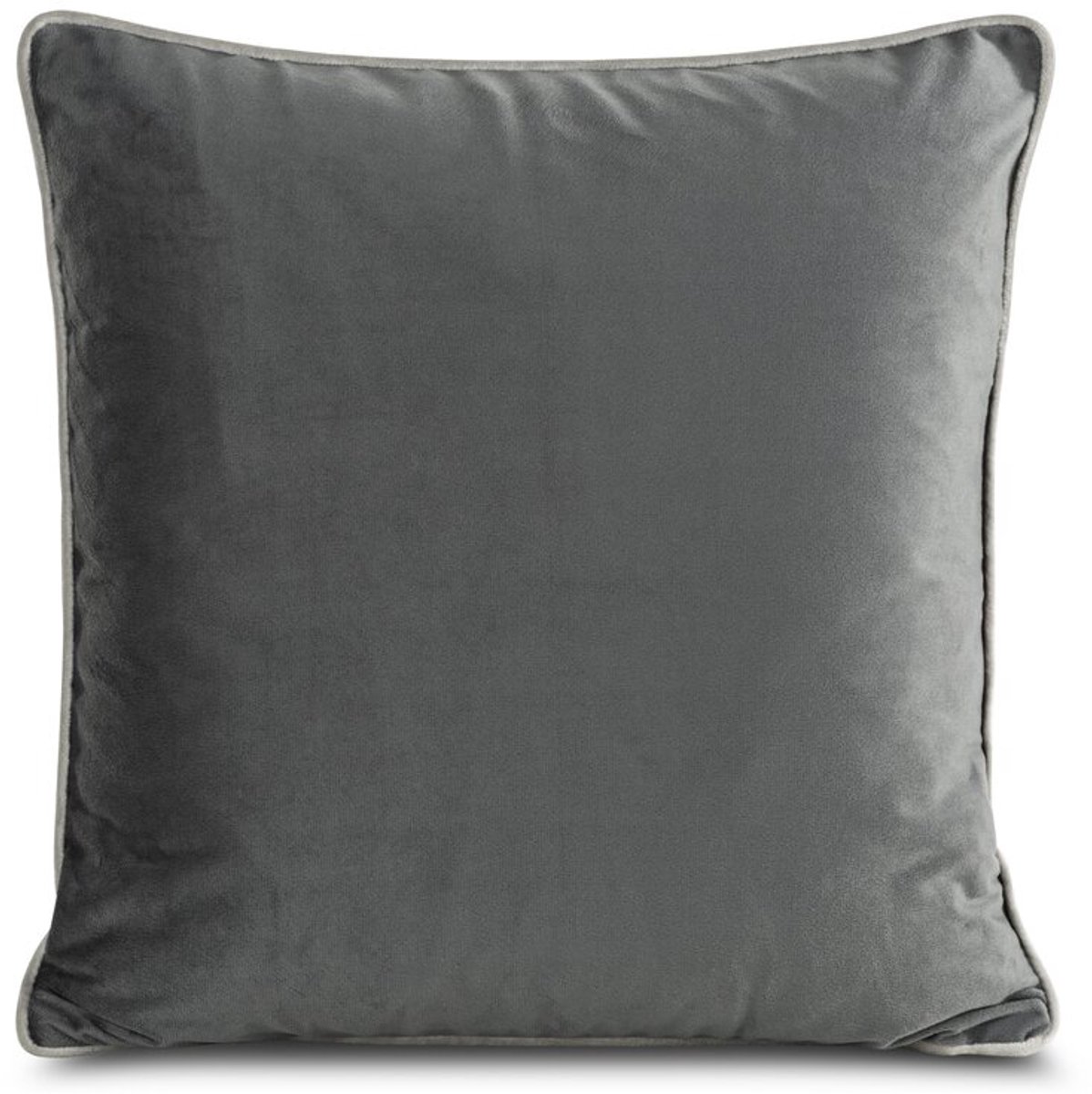 Melia Velours Kussensloop met Bies 60x60 - Staalgrijs