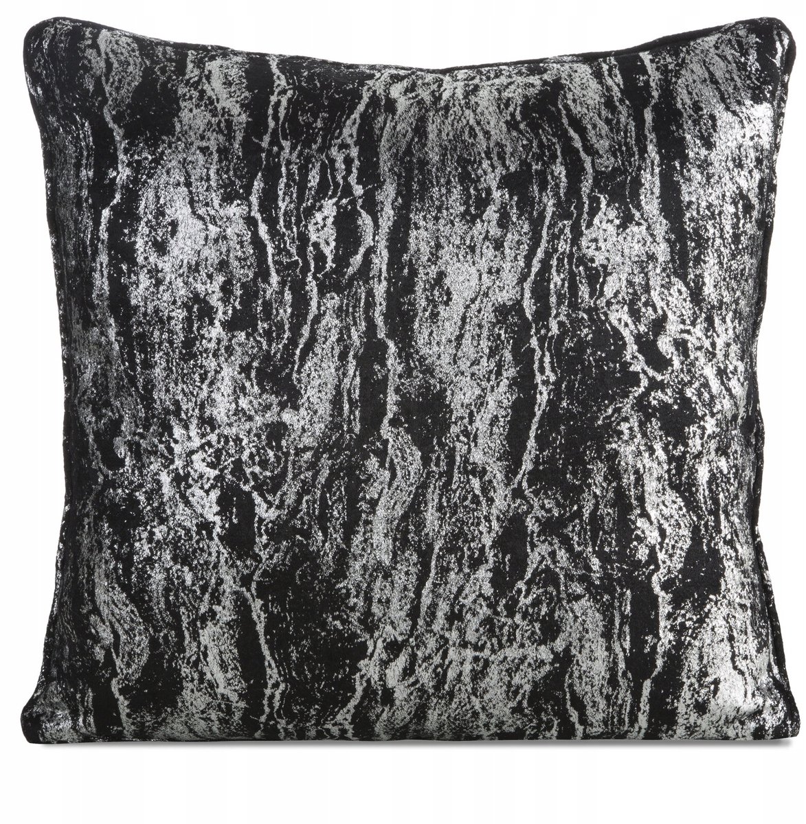 Decoratieve Kussenhoes Elise 45x45 cm Zwart met Zilveren Print