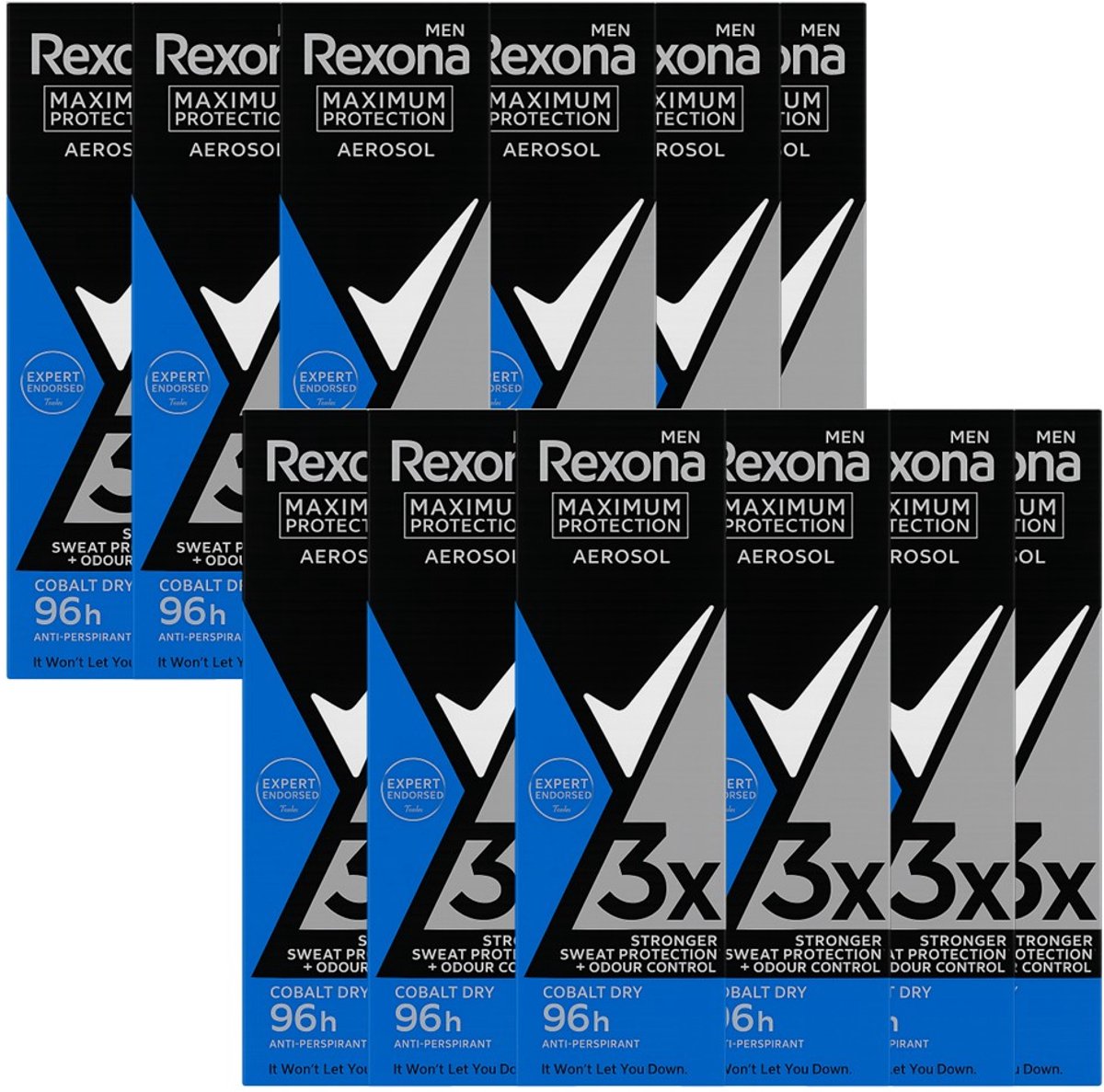 Rexona Men Maximum Protection Aerosol Cobalt Dry 12 × 150 ml