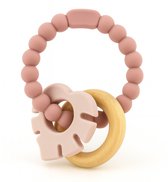 Norana Bijtring - 3-delige Siliconen Bijtring Baby - kinderspeelgoed - Veilig Bijtspeelgoed - Verzachtend voor Tandjes Pijn - Duurzaam en BPA-vrij - Roze