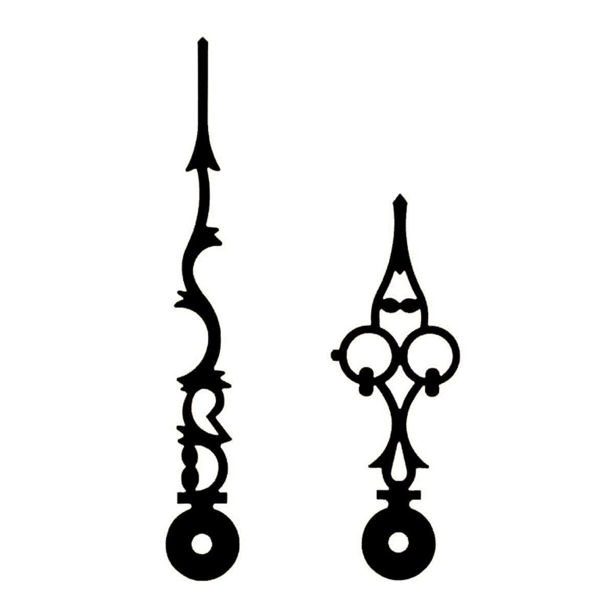 Wijzerpaar voor mechanische antieke gele minutenwijzer - L: 103 mm