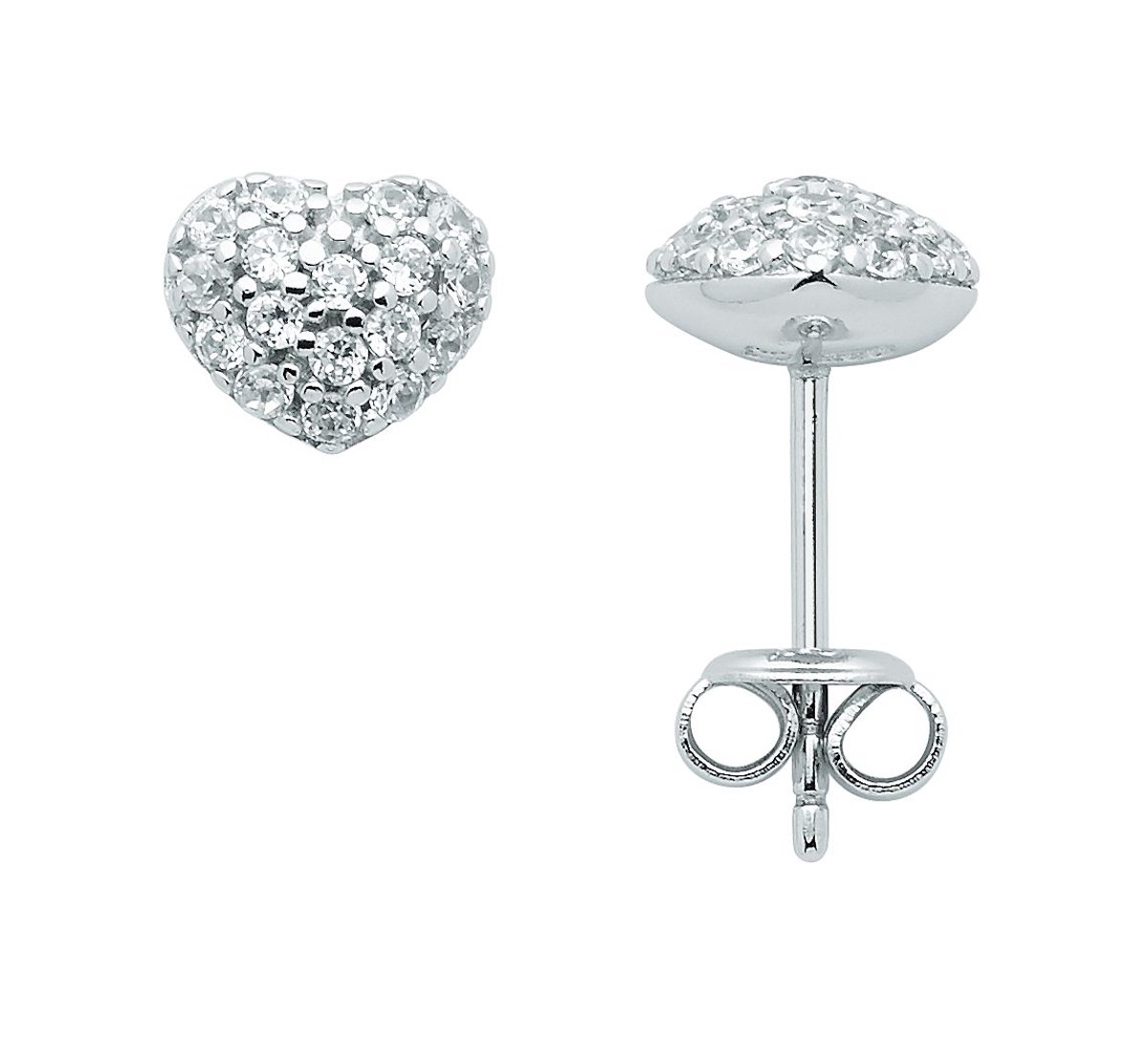 Oorstekers 925-rh hart