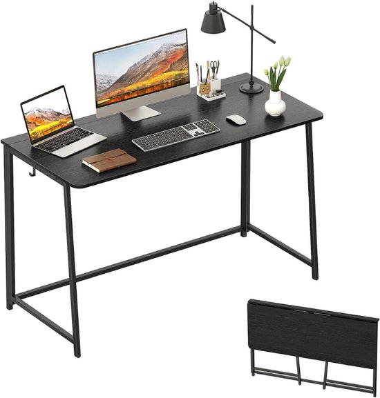 Opvouwbare bureautafel, klein opklapbaar bureau voor computertafel, computertafel, draagbare computer bureautafel, klaptafel voor thuiskantoor (houtkleur