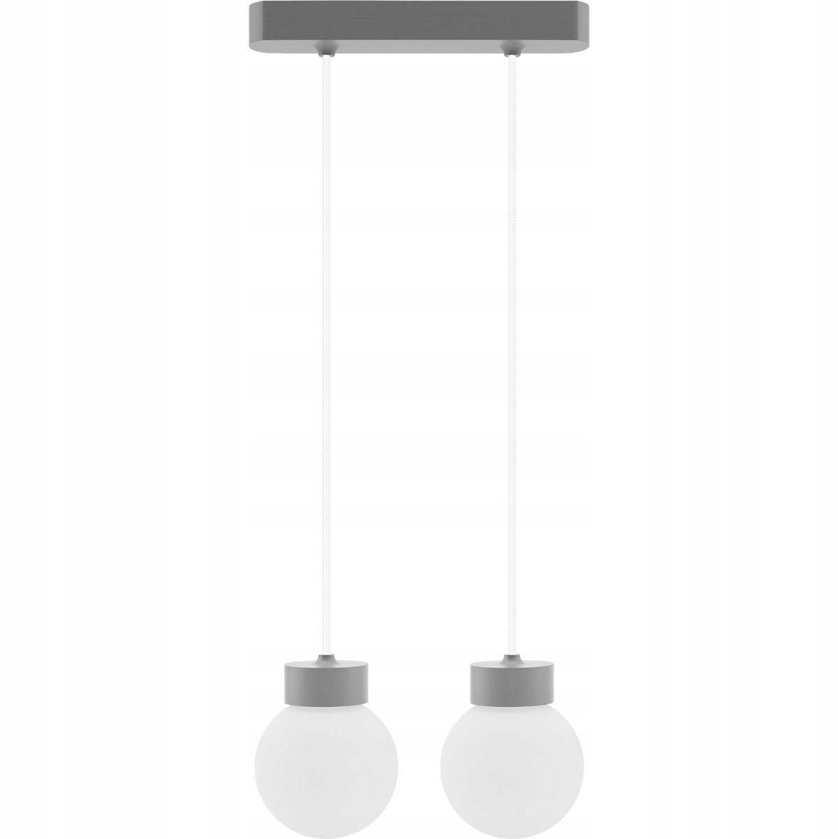 Hellux Barrel-Orb Hanglamp Grijs Hout E14 2 Lichtpunten