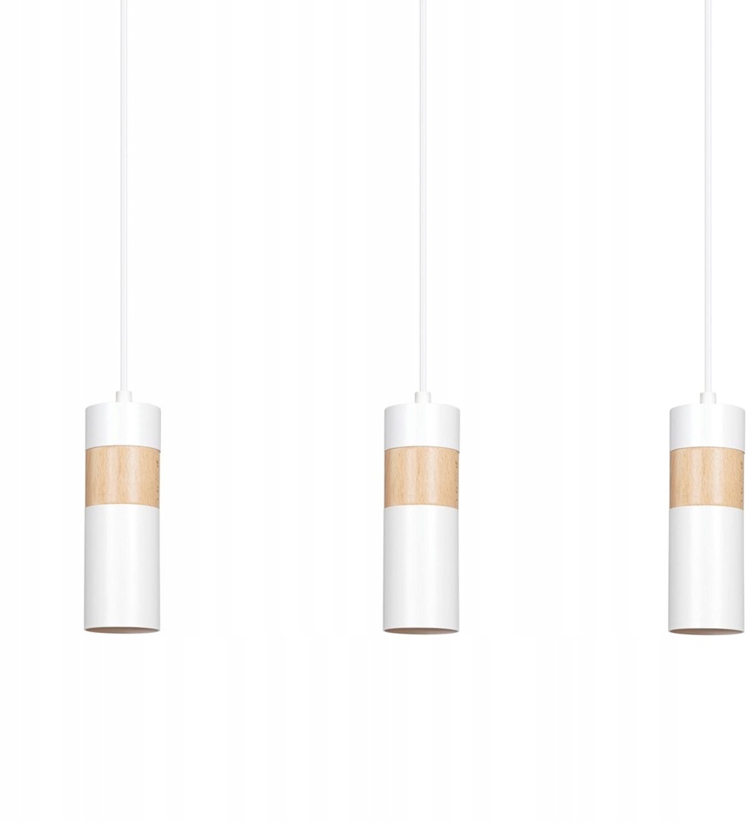 AKARI Hanglamp 3 Witte Houten buizen Scandinavisch design