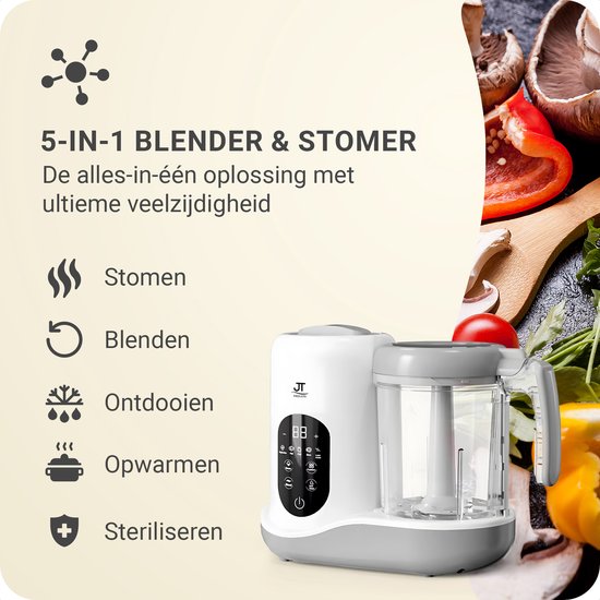 JT Products Baby Blender En Stomer - Baby Foodprocessor - Babycook - Baby Cooker - Babyvoedingmaker - Baby Food Maker - Baby Food Steamer - Baby Stoomkoker - Stomen, Blenden, Ontdooien, Opwarmen, Steriliseren van JT Products — afbeelding 2