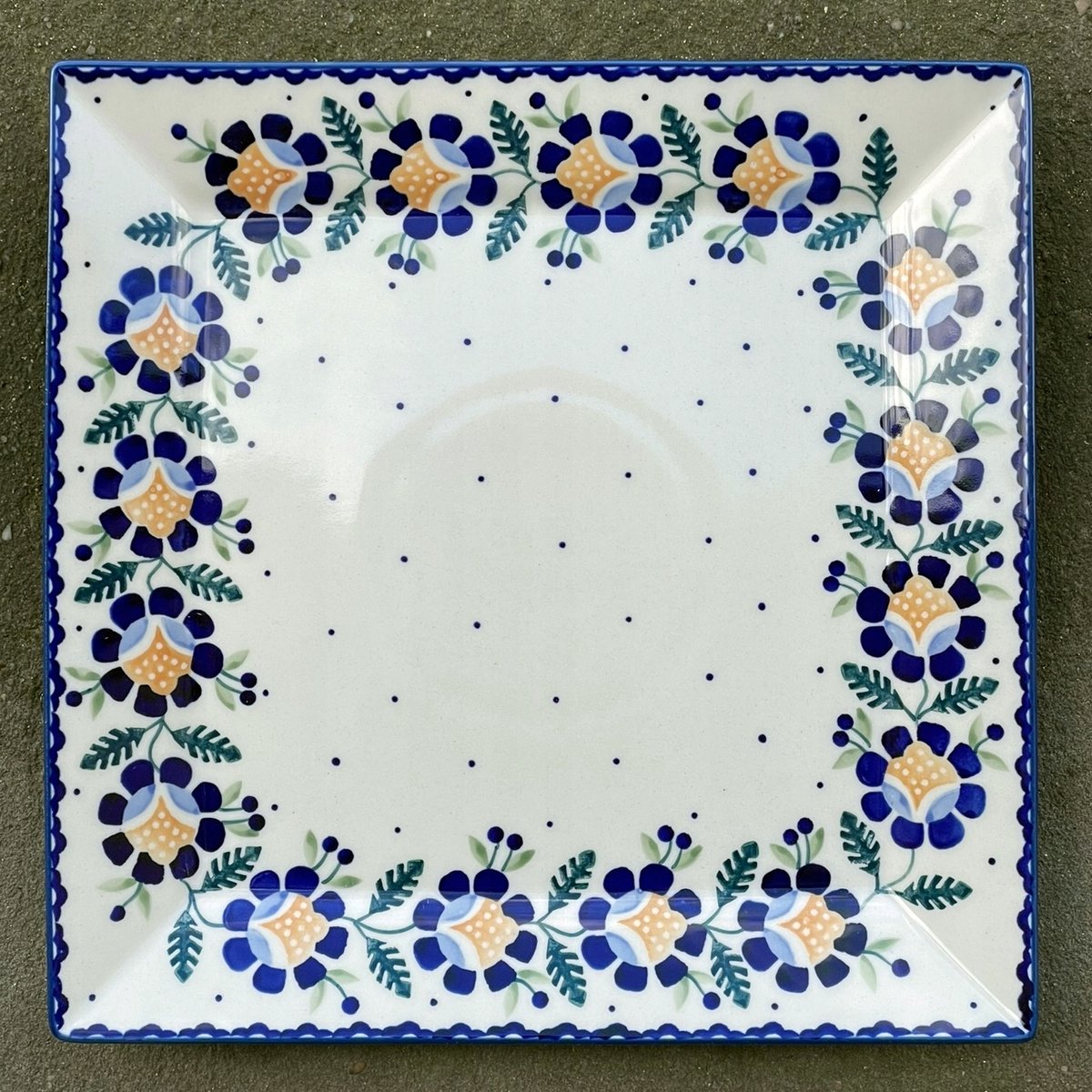 Bolesławiec Keramieken Vierkant Dinerbord 28 cm Decoratie RU