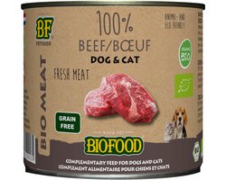 12x BF Petfood Biofood Organic Hond en Kat 100% Rund 200 gr