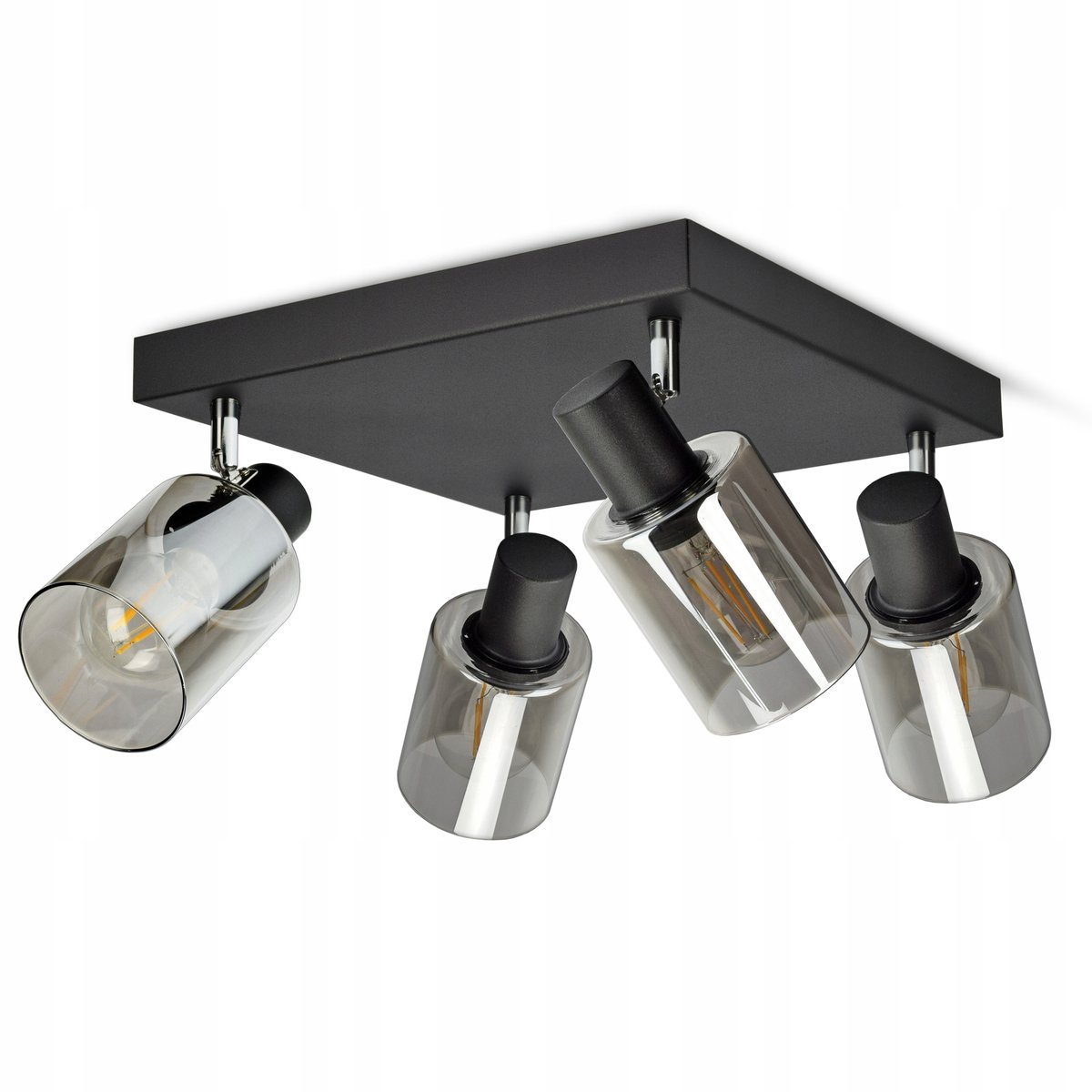 Moderne Zwarte Glazen Hanglamp Buis E27 - 4 lichtpunten