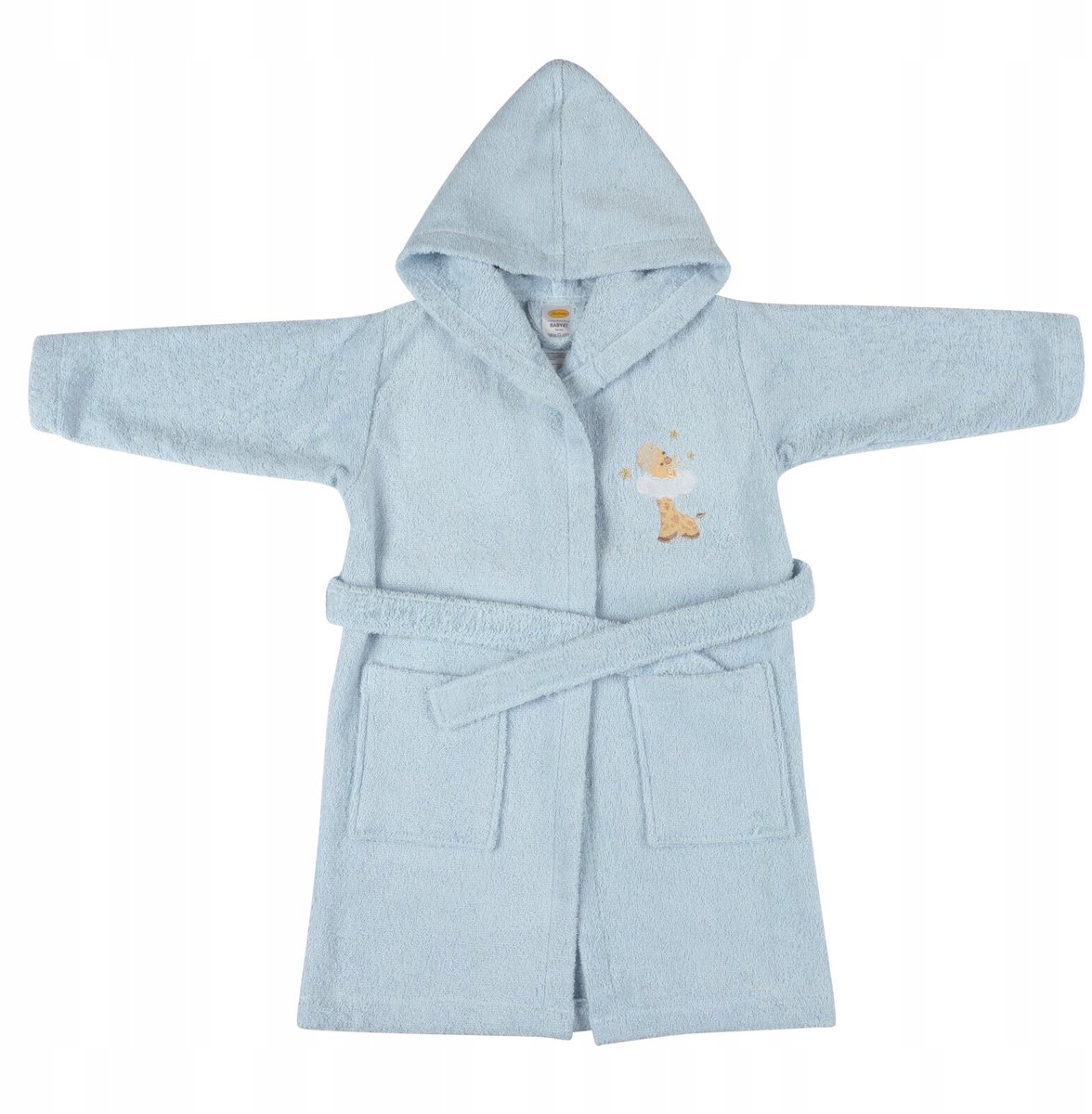 Baby41 Kinderbadjas Blauw Katoen Frottee 4-6 Jaar 350 GSM