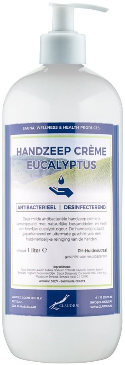 Handzeep Crème Eucalyptus 1 liter - met gratis pomp