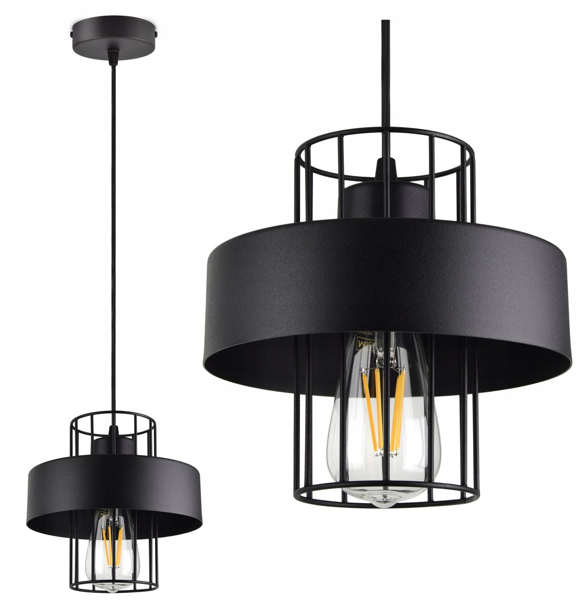 Luxe Hanglamp Zwart Wit LOFT - Moderne Design Plafondlamp