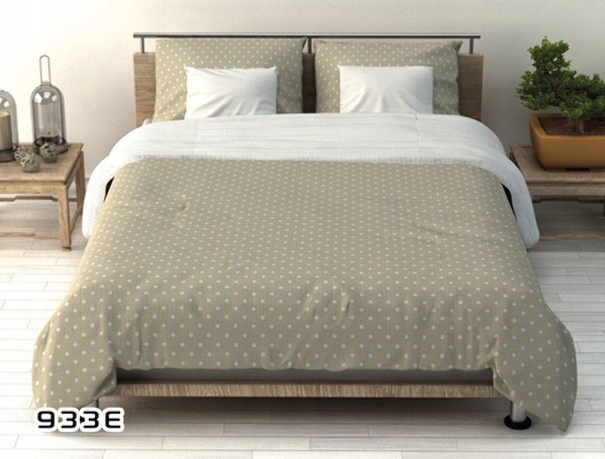 Beige Kinderledikant 90x120 met Witte Stippen, Dubbelzijdig