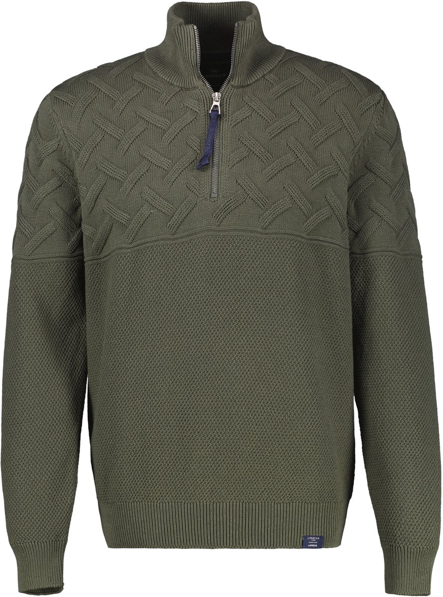 LERROS - Heren pull - Maat M - Mannen - Khaki - katoen