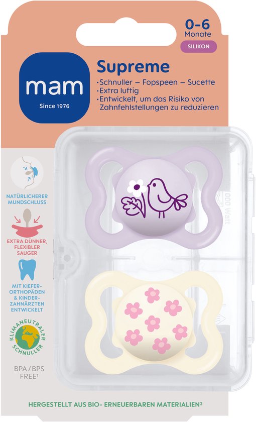 MAM - Supreme Silikon Speen - Siliconen - 0-6 Maanden - Extra Ventilatie - Roze - 2 stuks van Merkloos — afbeelding 5
