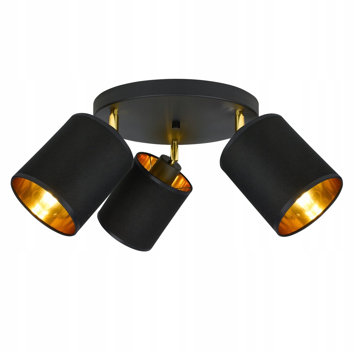 Moderne Plafondlamp Zwart Goud E27 3 Lampen