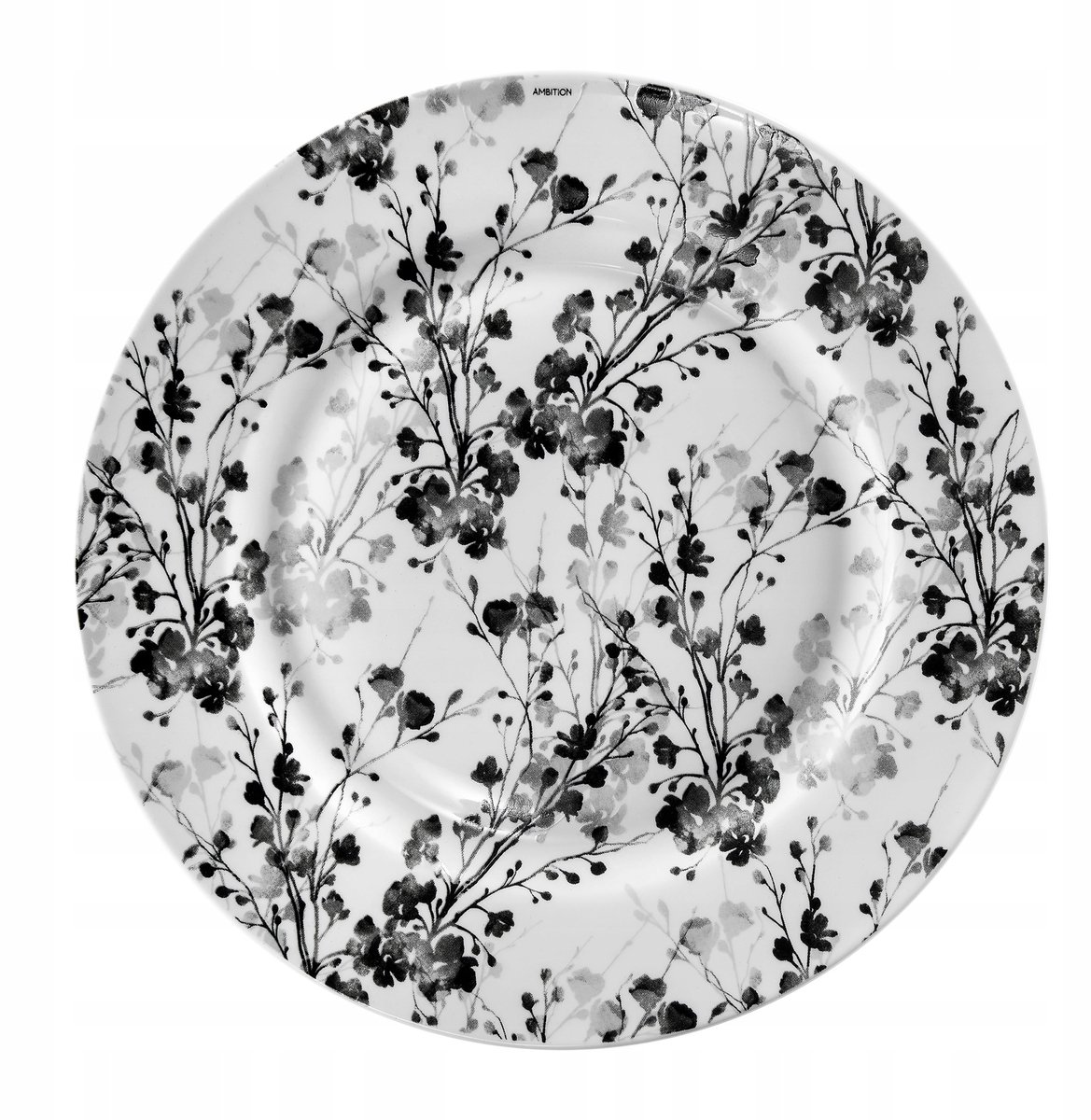 Ambition Black Nature Dessertbord - Wit/Zwart, 19 cm