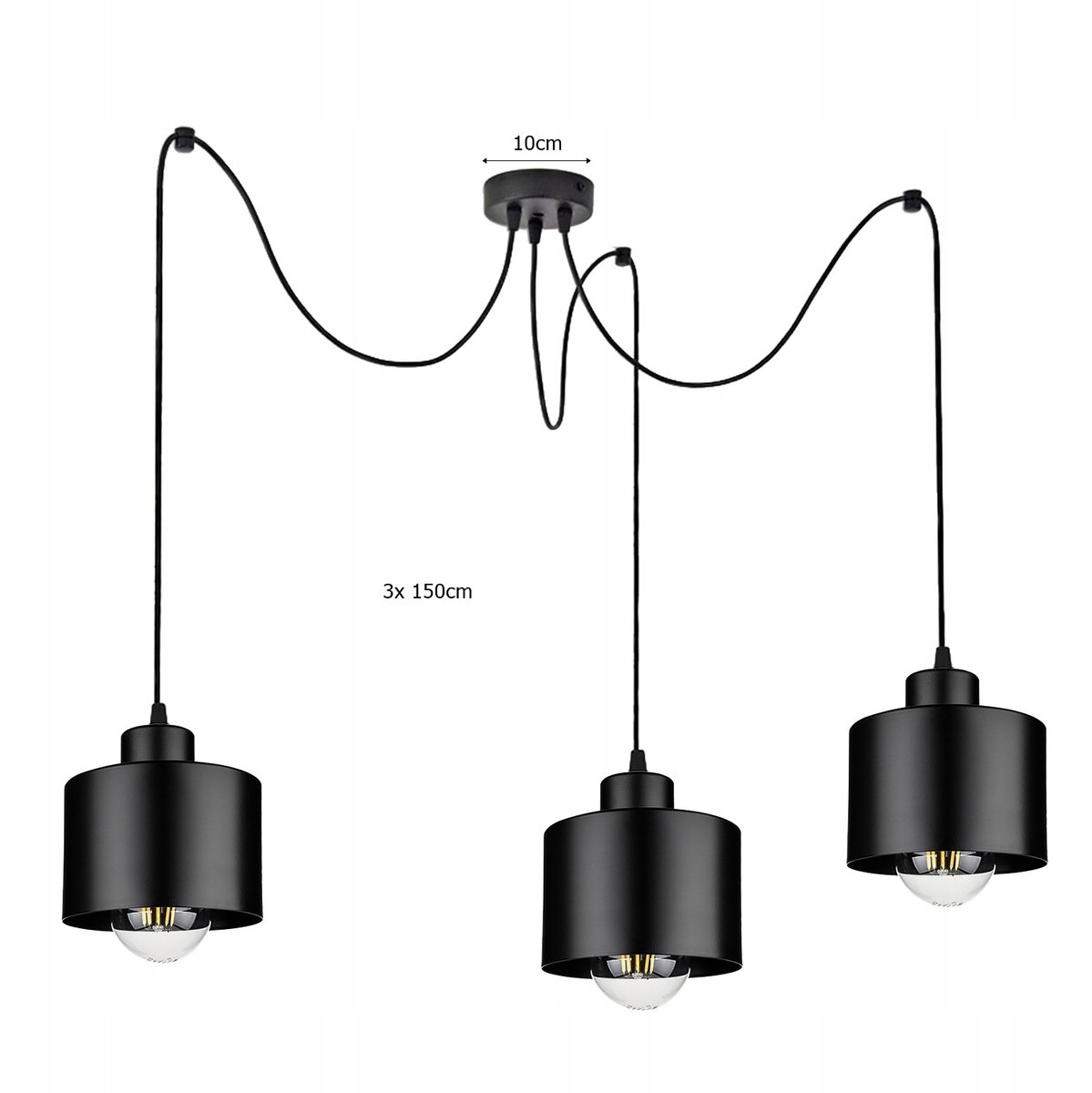 Hanglamp Edison Spider Zwart - Stijlvol Design Loft