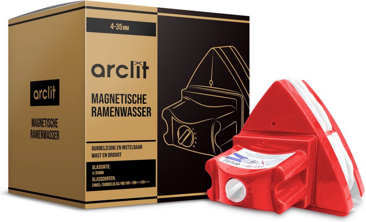 Arclit® | Magnetische ramenwasser 4-35mm | Geschikt voor HR / HR+++ | Verstelbare ruitenreiniger & Raamwisser