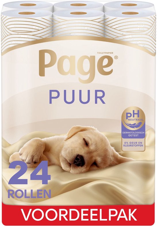 Page® toiletpapier - Puur wc papier - 24 rollen - Ultieme verzorging voor de huid - Voordeelverpakking