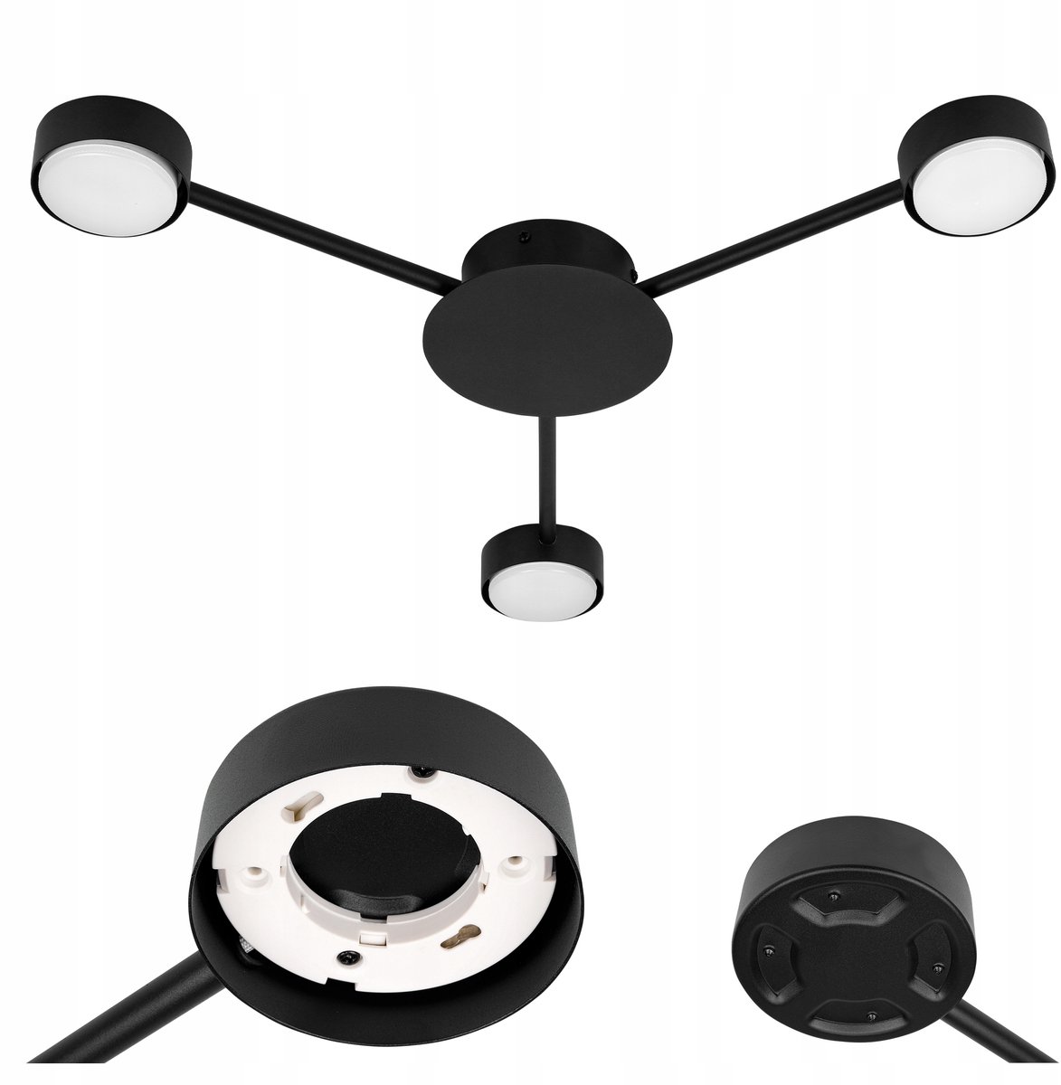 Moderne Zwarte LED Plafondlamp Hangend 65cm GX53