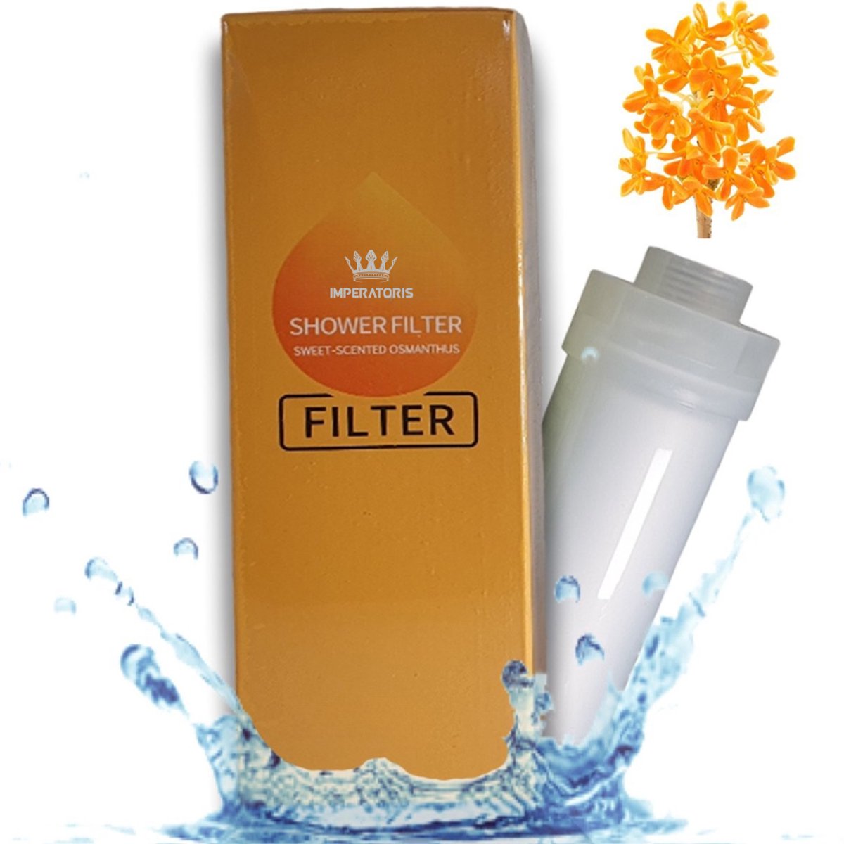 Imperatoris | Douchefilter- Waterfilter Voor Douchekop met Geur - Shower Filter - Kraanfilter - Spa Gevoel - Osmanthus