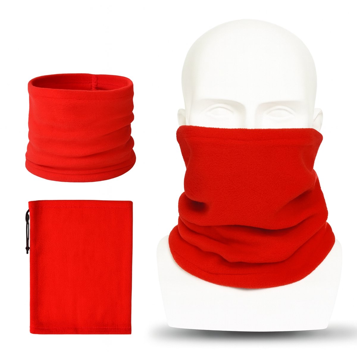 AFECTO bandana rood | op vele manieren te gebruiken | fleece | zacht |