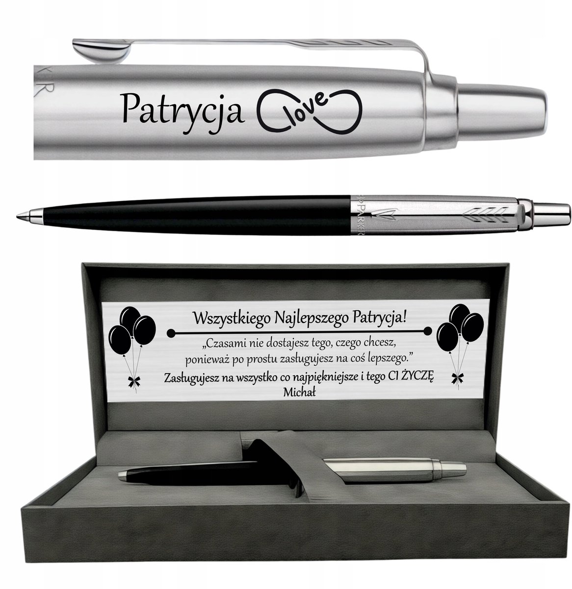 Parker Jotter Pen Zwart met Gravure - Luxe Cadeau met Gepersonaliseerde Doos