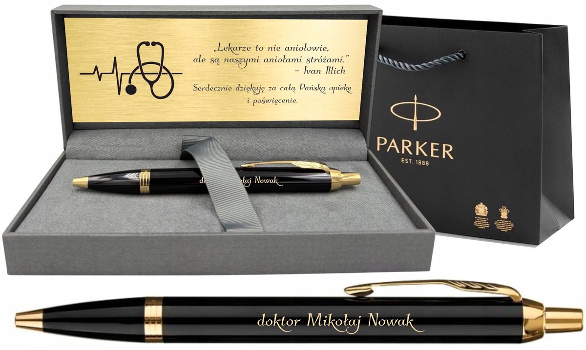 Parker IM GT Verguld Penen met Gravure - Cadeau voor Arts