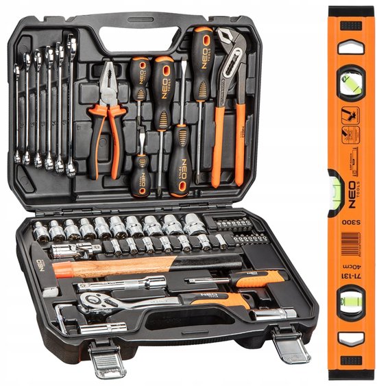 NEO TOOLS Aluminium Waterpas - 0,5 Mm/m Nauwkeurig Met Anti-Shock | 40 Tot 200 Cm