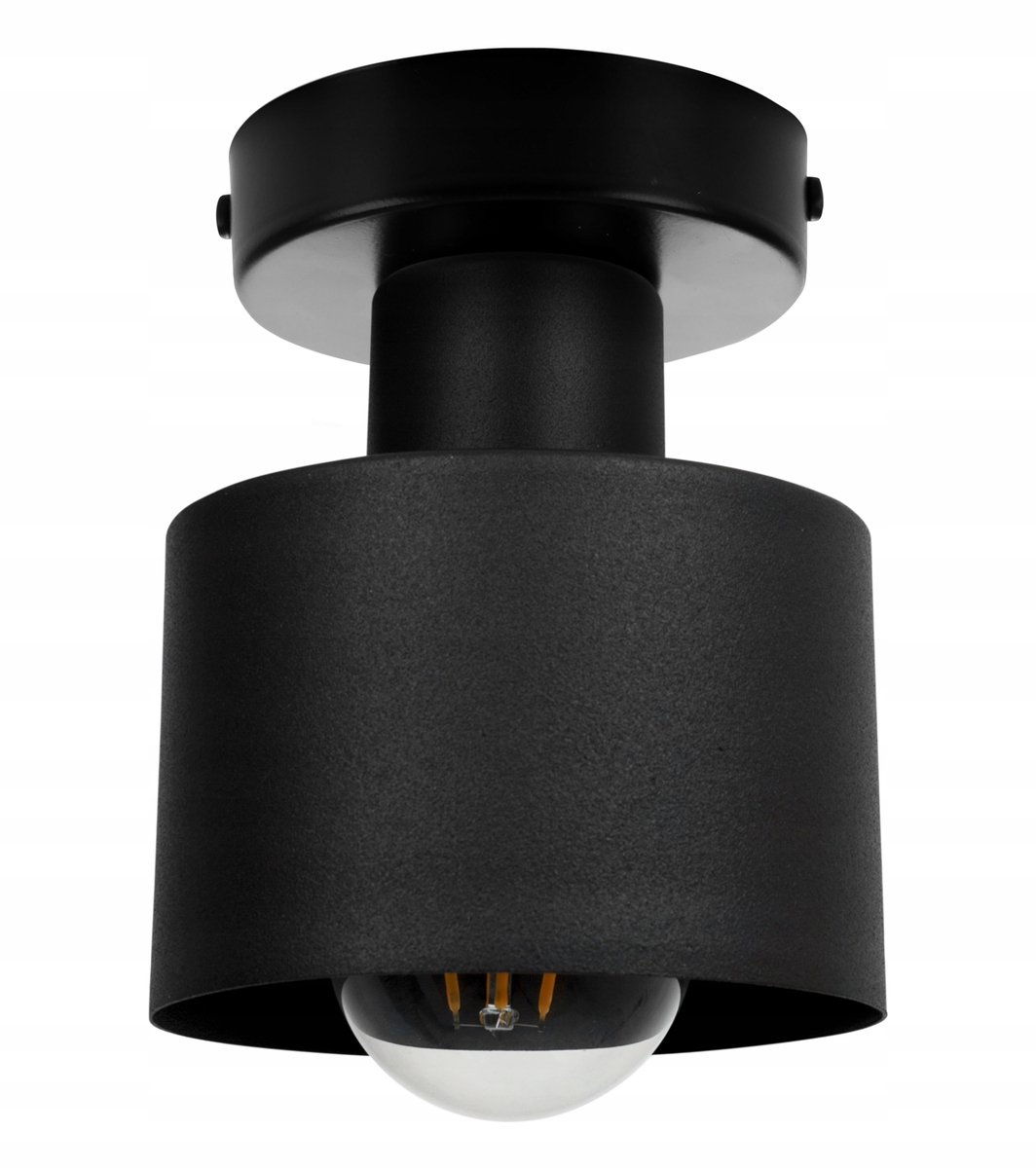 Zwarte Plafondlamp E27 Metaal - Stijlvolle Verlichting voor Woonkamer & Badkamer