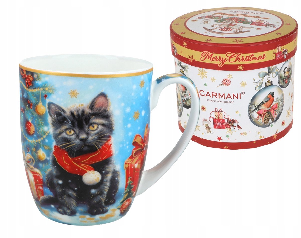 Carmani Keramische Mok - Katten Kerst - 400ml