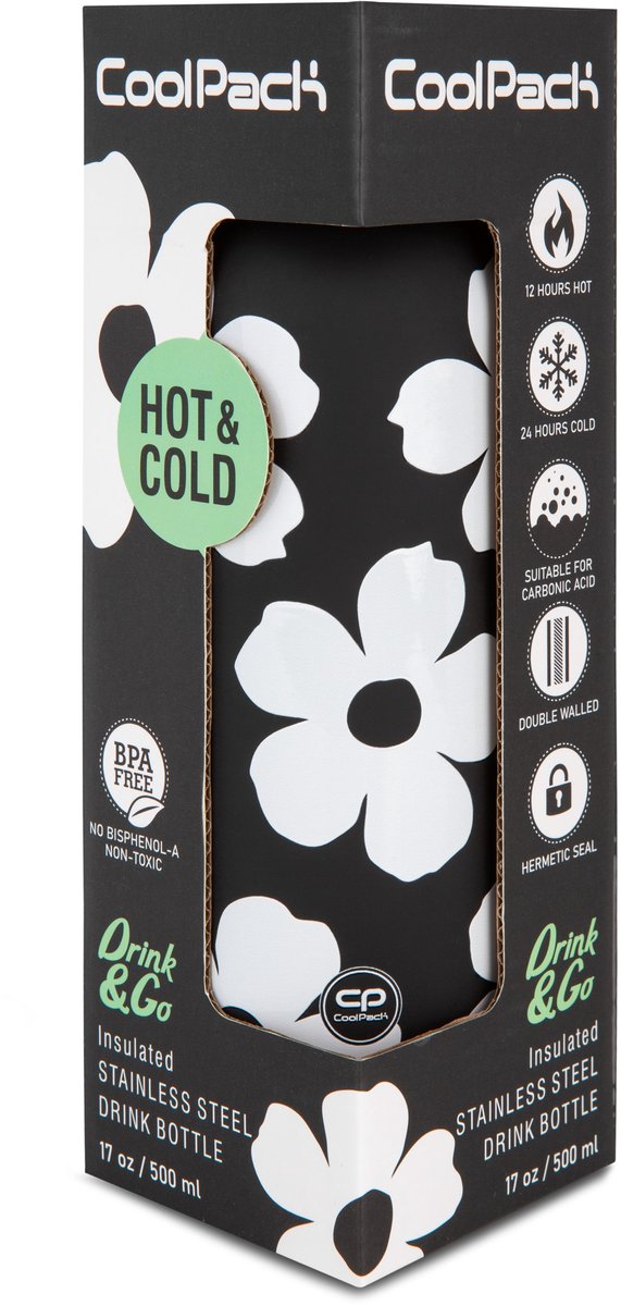 Bonet CoolPack Thermosfles 500ml - Witte Bloemen