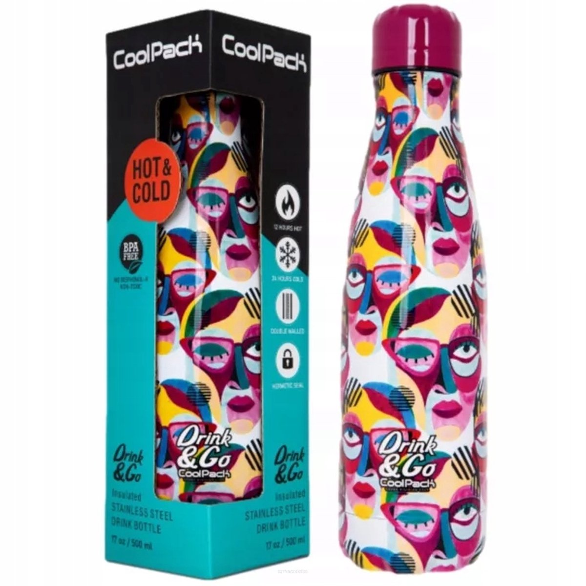 CoolPack Drink & Go Thermos Bidon 500ml - Roestvrij Staal