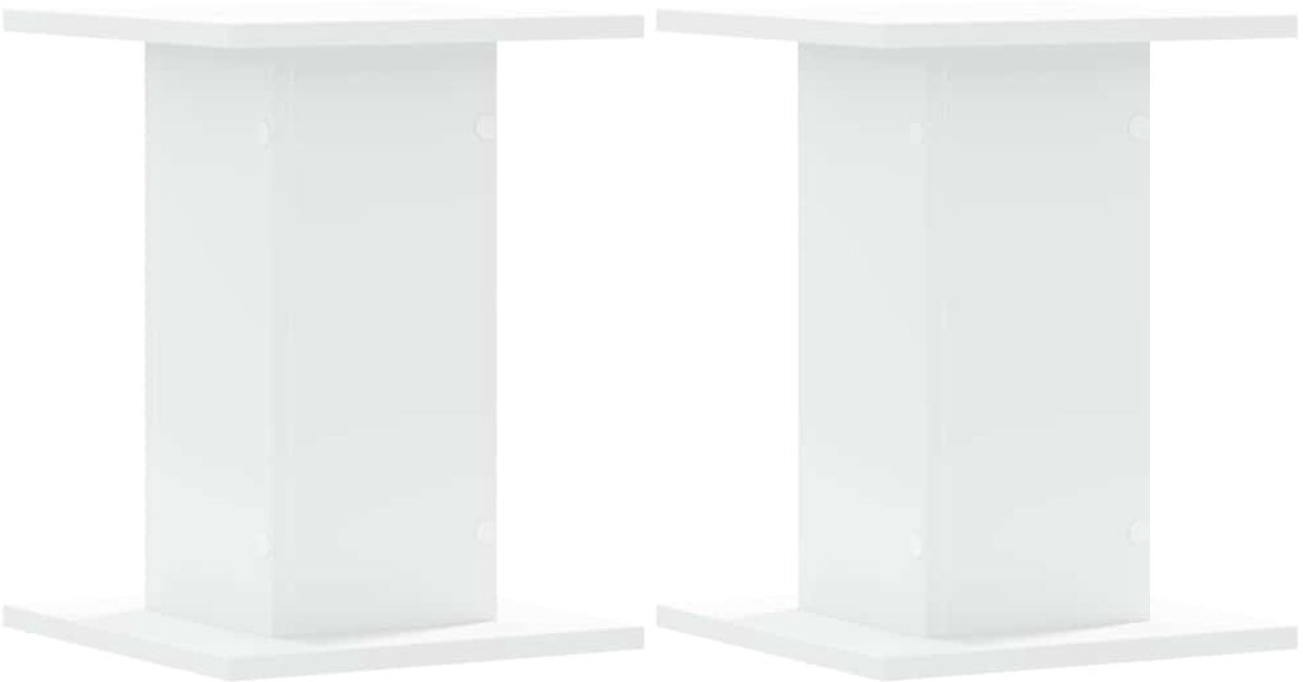 vidaXL - Speakerstandaards - 2 - st - 30x30x40 - cm - bewerkt - hout - wit