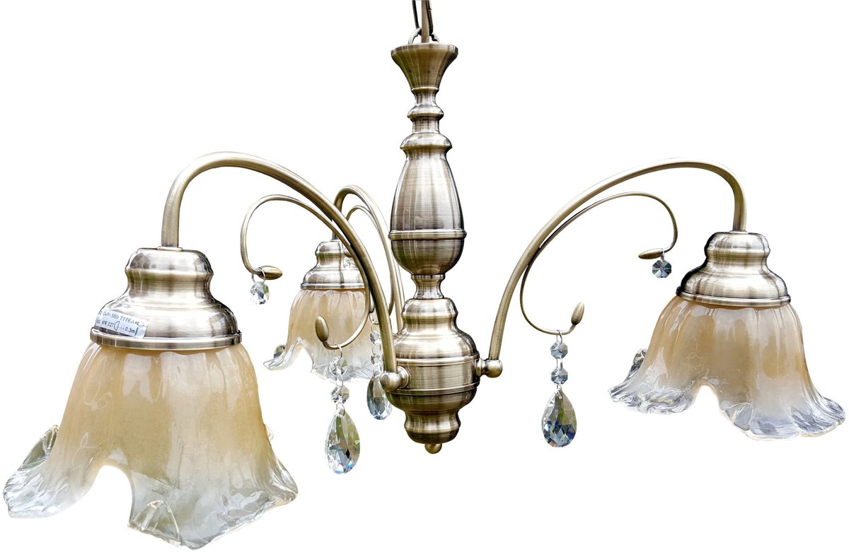 Luxe Hanglamp met Kristallen - Patina - E27