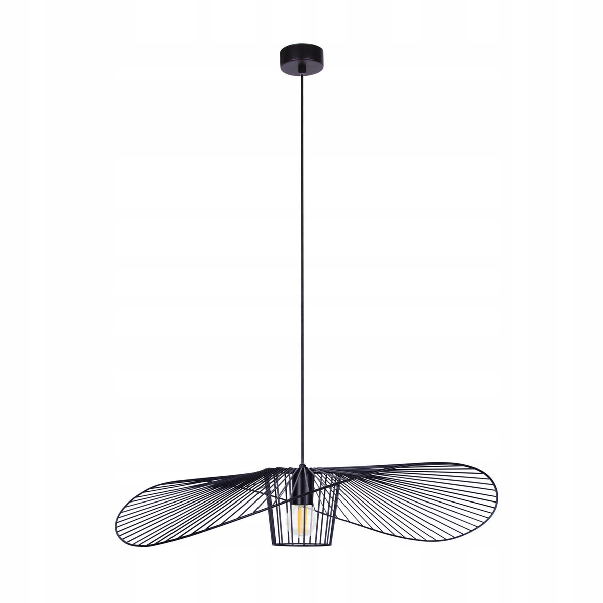 Moderne Zwarte Draad Lampenkap Hanglamp - Grote Diameter