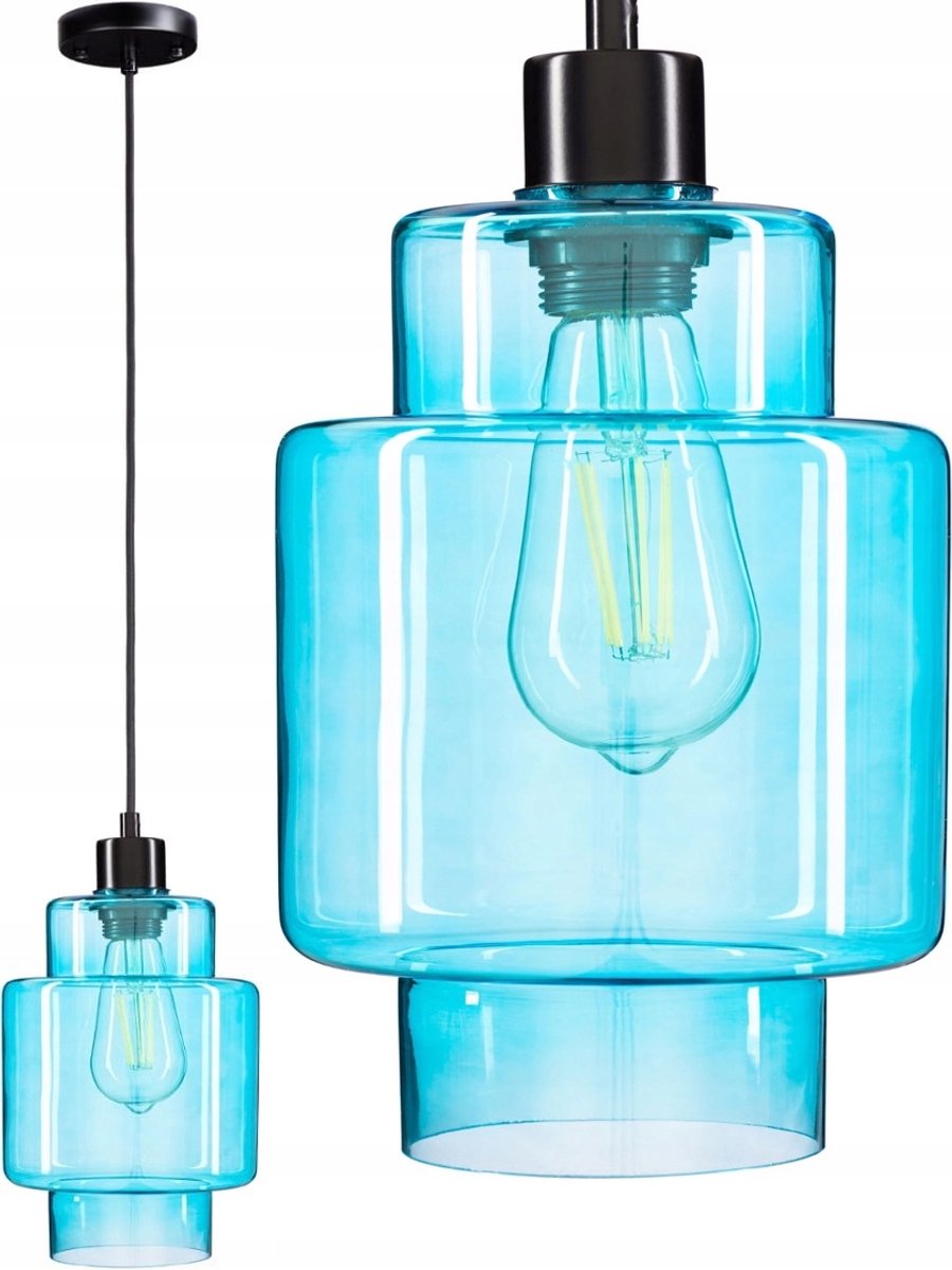 Moderne Blauwe Glazen Hanglamp EP017 - Verstelbaar