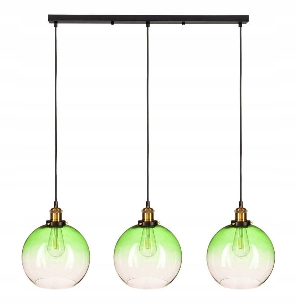 Hanglamp Kula 3-lichts groen glas, modern design